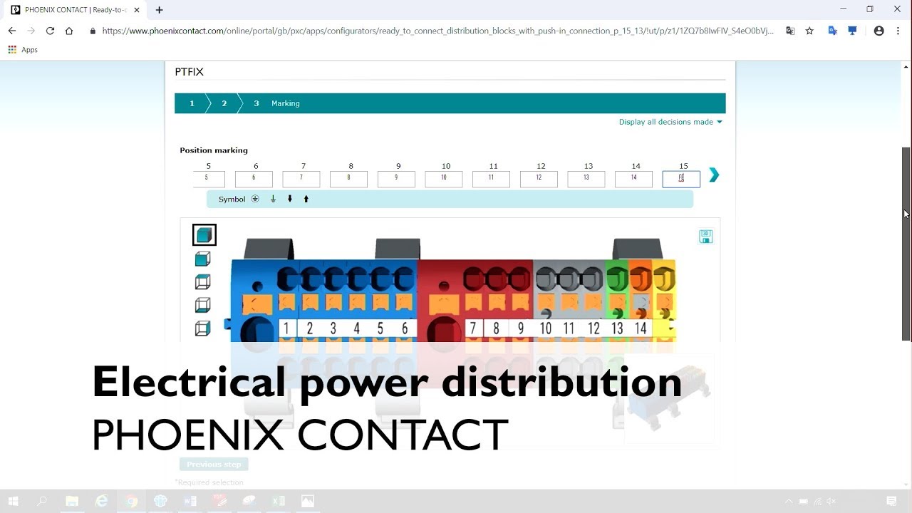 Electrical power distribution individually configured with PTFIX 