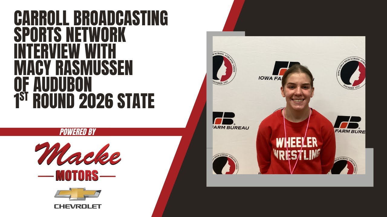 Carroll Broadcasting Sports Network interview with Macy Rasmussen of Audubon after 2026 1st Rd State