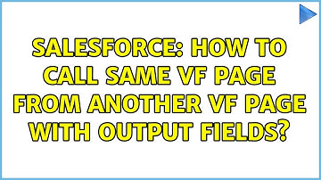 Salesforce: How to call Same vf page from another VF page with Output Fields?