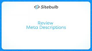 Review meta description optimisation with Sitebulb