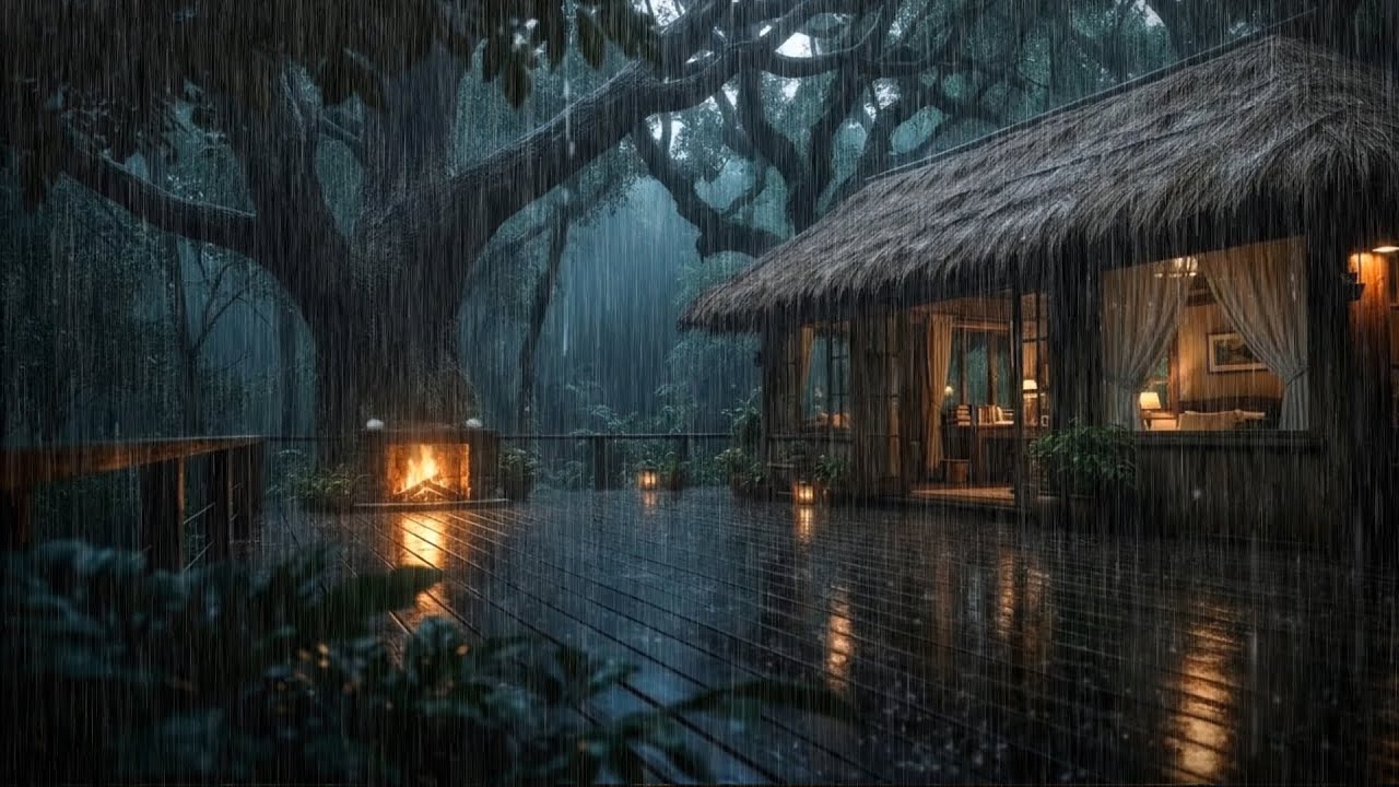 Soft Night Rain in A Cozy Forest Bedroom 🌧️ Relax, Calm Your Mind, Deep Sleep