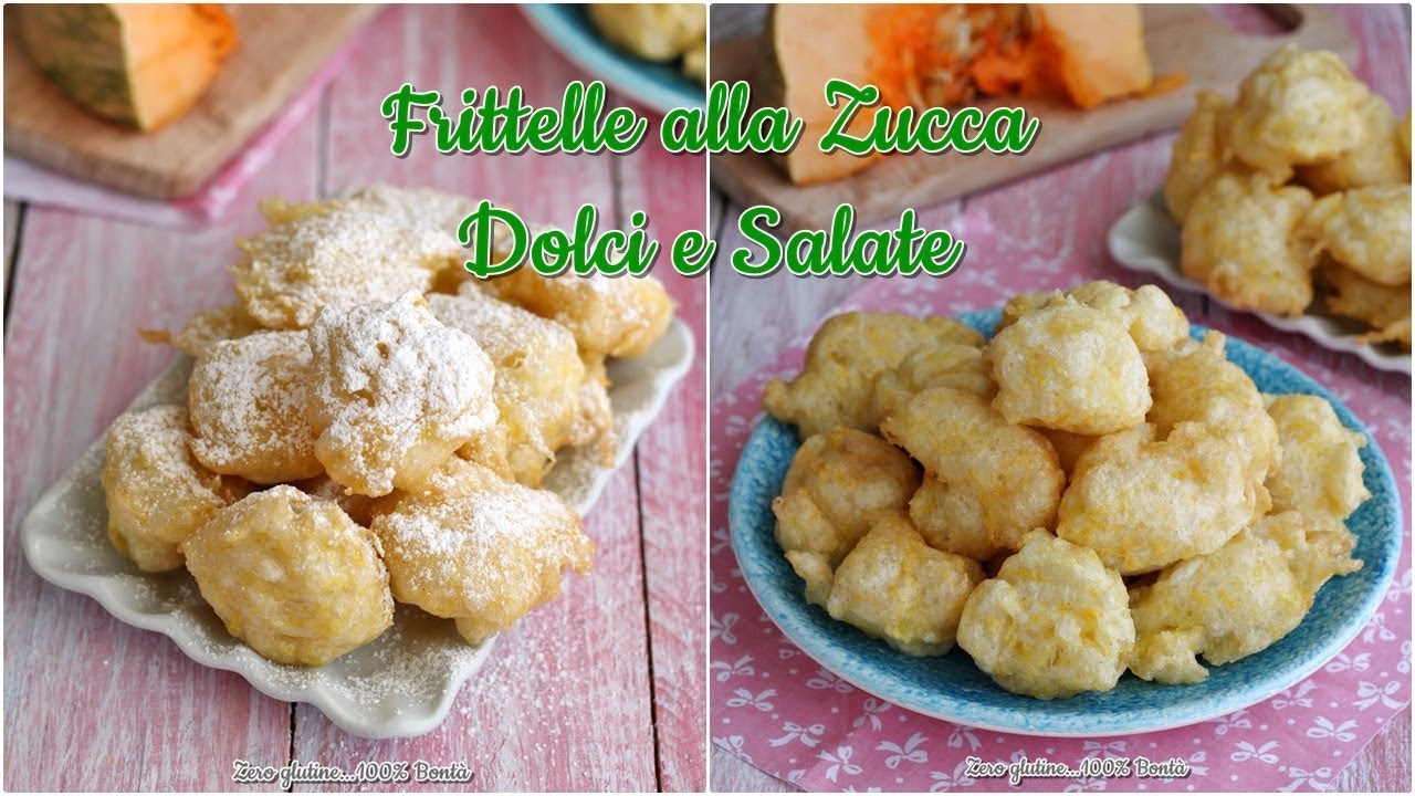 Frittelle morbidissime di pasta cresciuta alla zucca, dolci e salate