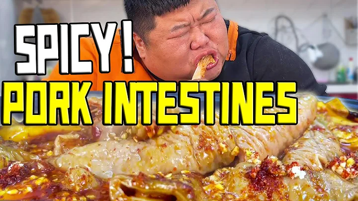 The 550-pound fat man eats spicy braised pork intestines, he can't stop eating it! #Fat Monkey