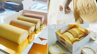 เค้กโรล Roll Cake เค้กฟองน้ำ เค้กสปันจ์เนยสไตล์ญี่ปุ่น เนื้อนุ่มละลายในปาก เค้กม้วนครีมสดสี่รสชาติ
