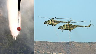 Fire at Lavrio 16/8/2021 - Part 5 Mil Mi-8 Exclusive (on board camera)