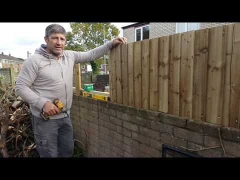 How To Install A Feather Edge Fence On Boundary Wall - Youtube