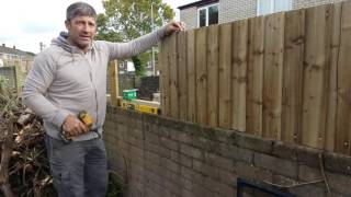 How To Install A Feather Edge Fence On Boundary Wall - Youtube
