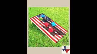 American Flag Electric Lineman - Cornhole Board Wrap - Set of 2