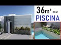 MINI CASA DE 6 x 6 METROS - QUITINETE DE 36m² COM PISCINA - HOME DESIGN