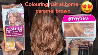 Colouring my hair at home - caramel brown | caramel brown hair colour