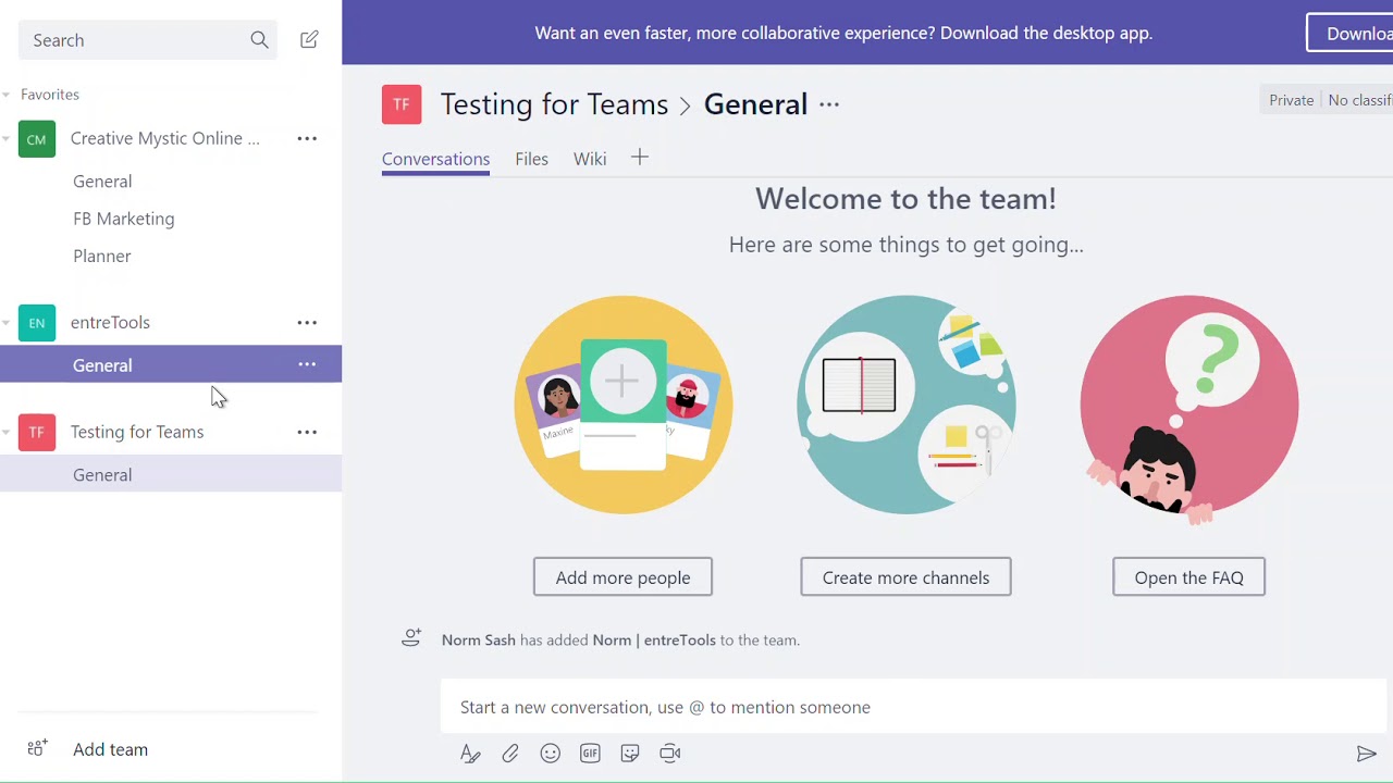 up and running with microsoft teams download