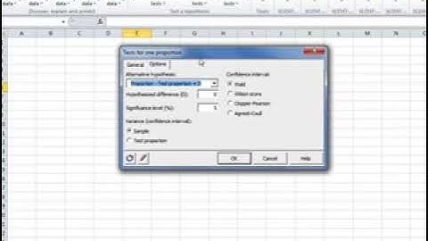 Excel 2010 with XLSTAT Video10   Hypothesis Test and Confidence Interval for a Single Proportion