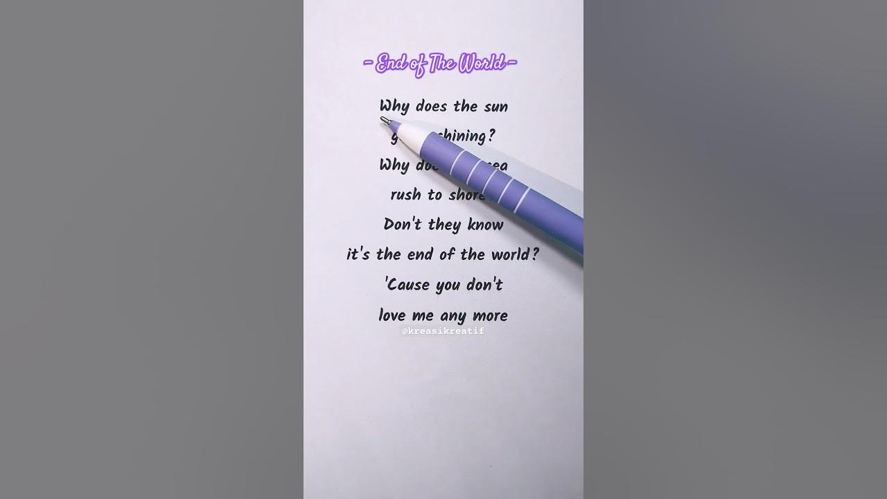 "End of The World" โ When Love Feels Lost ๐๐ "End of The World" โ When Love Feels Lost ๐๐