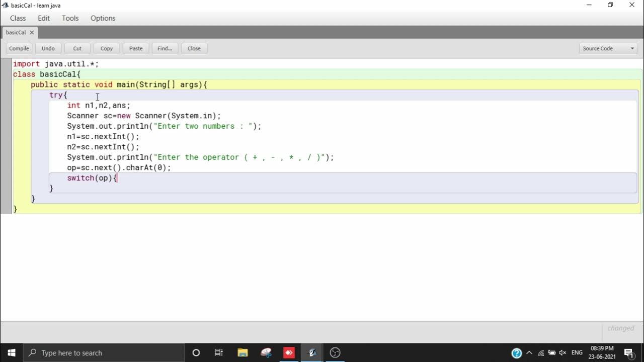 Basis calculator using exception handling in java programming YouTube