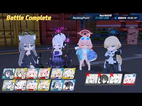 「ブルアカ」- 総力戦 S86 - ドラム缶ガニ 市街地 - Insane 2凸 - 27,697,048 pt