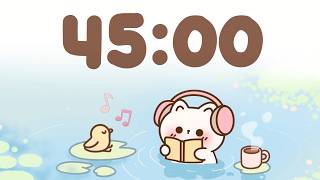 45 Minute Timer 🐱 Study Timer for Classroom Focus