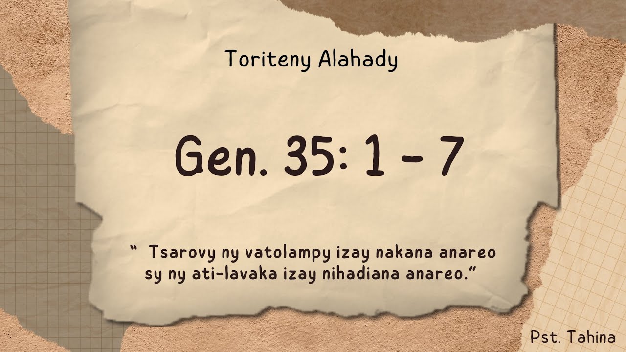Marka 16: 15 - Toriteny Alahady (Gen. 35: 1 - 7) - YouTube