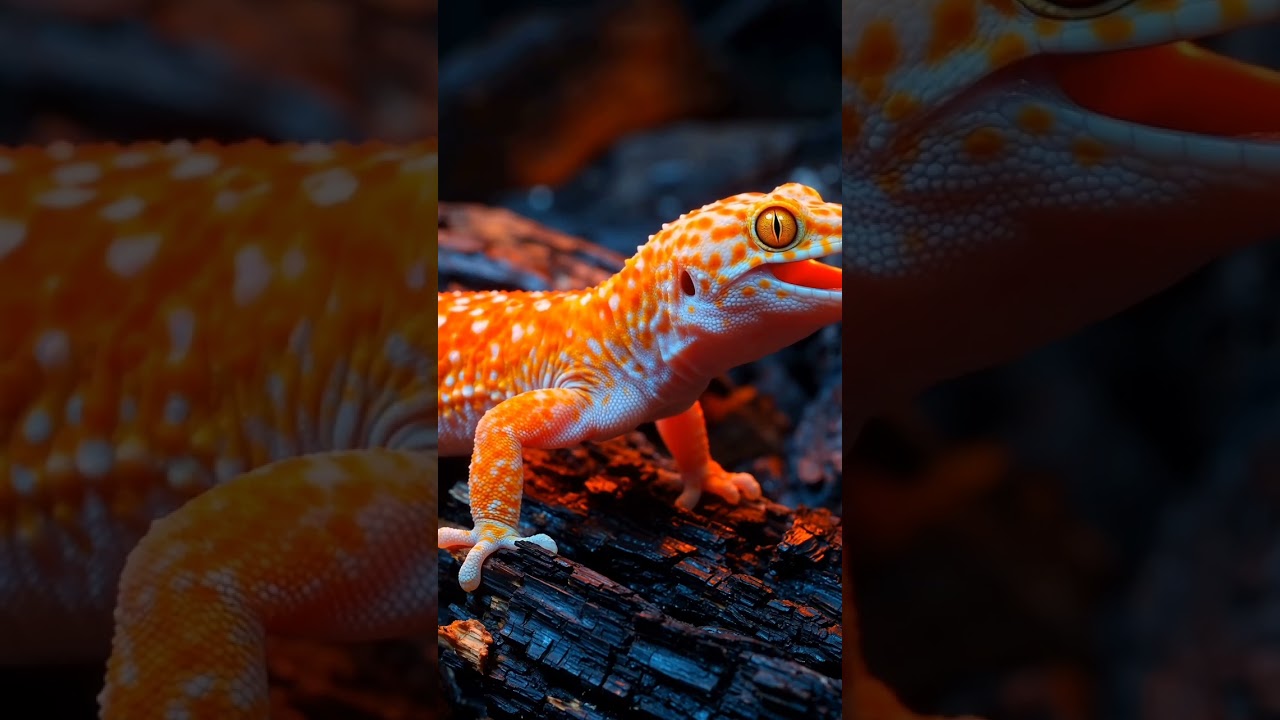 Sunset Scales: Beauty of the Orange Gecko 
