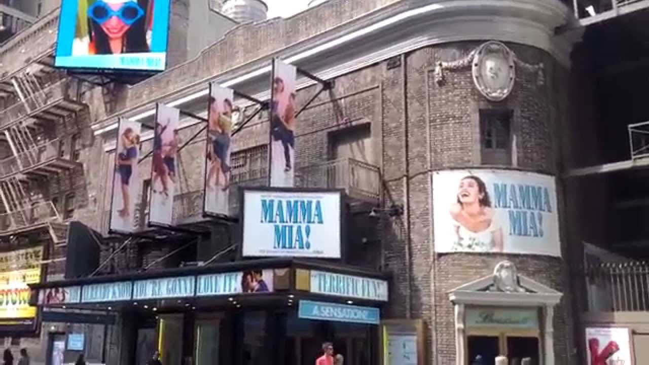 A View of Broadhurst Theatre Now Playing Mamma Mia! on West 44th Street, New York City, New York