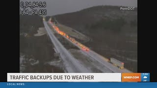 Snow squalls cause traffic troubles across Northeastern and Central Pennsylvania Tuesday morning