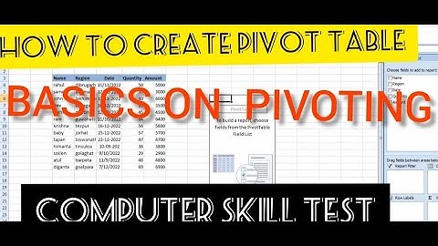 PIVOT TABLE EXCEL|| PIVOT TABLE|||| ADRE GRADE3 SKILL TEST || assam direct recruitment computer test
