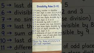 #trending #maths #education divisibility rules