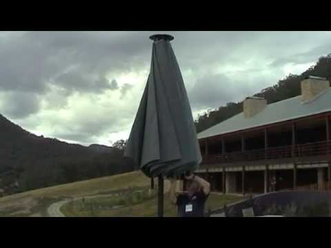 How to install a cantilever umbrella using an inground fitting