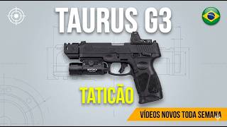 Taurus G3 with recoil compensator and flashlight rail.