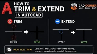 How to TRIM & EXTEND in AutoCAD 