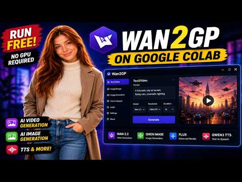 Run Wan2GP FREE on Google Colab | No GPU Required | Wan 2.2, FLUX & Qwen Image
