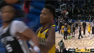 Stephon Castle gets pushed by Pacers player & a fight breaks out! Victor Wemby furious!