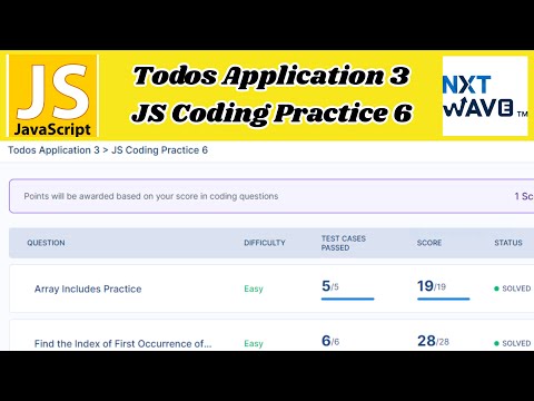 Todos Application 3 | JS Coding Practice 6 Answers | JavaScript | NxtWave | CCBP 4.0