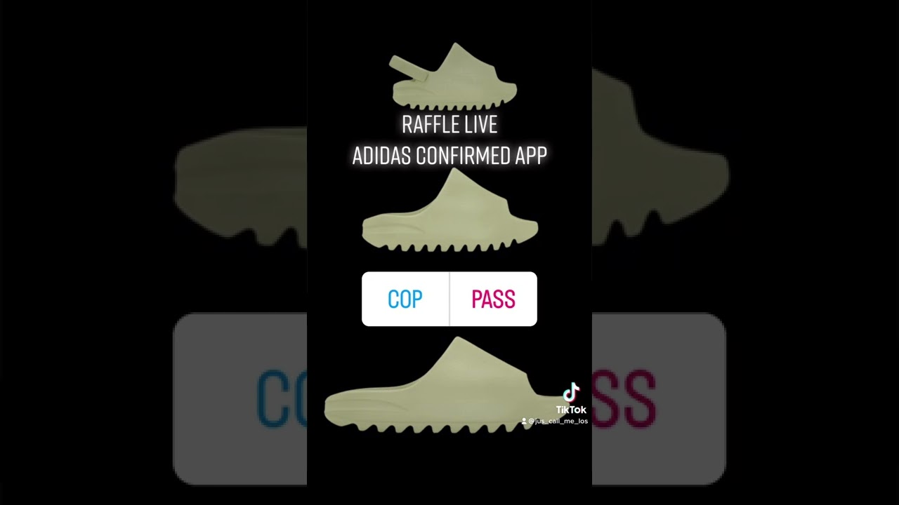 ADIDAS CONFIRMED APP RAFFLE LIVE FOR YEEZY SLIDES