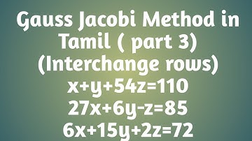 Gauss Jacobi Method in Tamil | part 3 |
