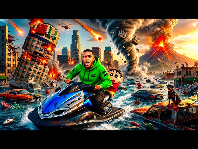 GTA 5 : Franklin Survives the Biggest Tornado In GTA 5 Tamil | Franklin Shinchan Video