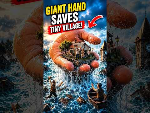 Giant Hand Saves Flooded Miniature Village! 🌊🌉 (3D Animation