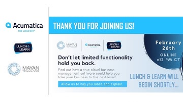 Acumatica Lunch and Learn | Financial Management Edition