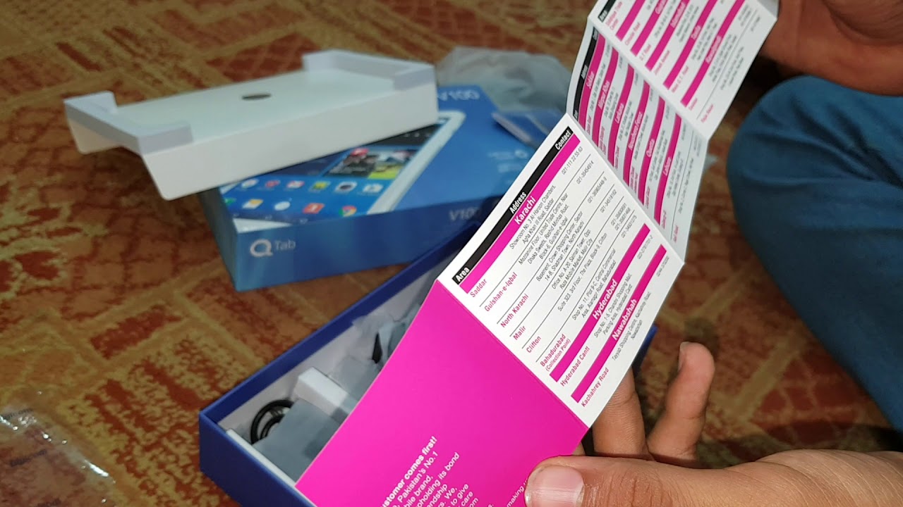 Q tab V100 unboxing