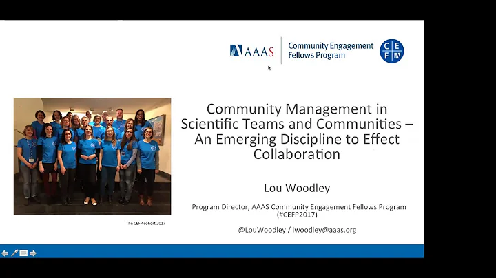 Community engagement and scientific community mana...