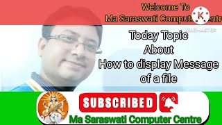 S  C Sir Class Learn Computer #Type Command #Ms Dos, How To Display message of file with practical.