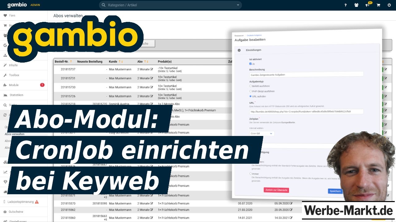 Update Gambio Abo-Modul: CronJob einrichten bei Keyweb (KeyHelp)