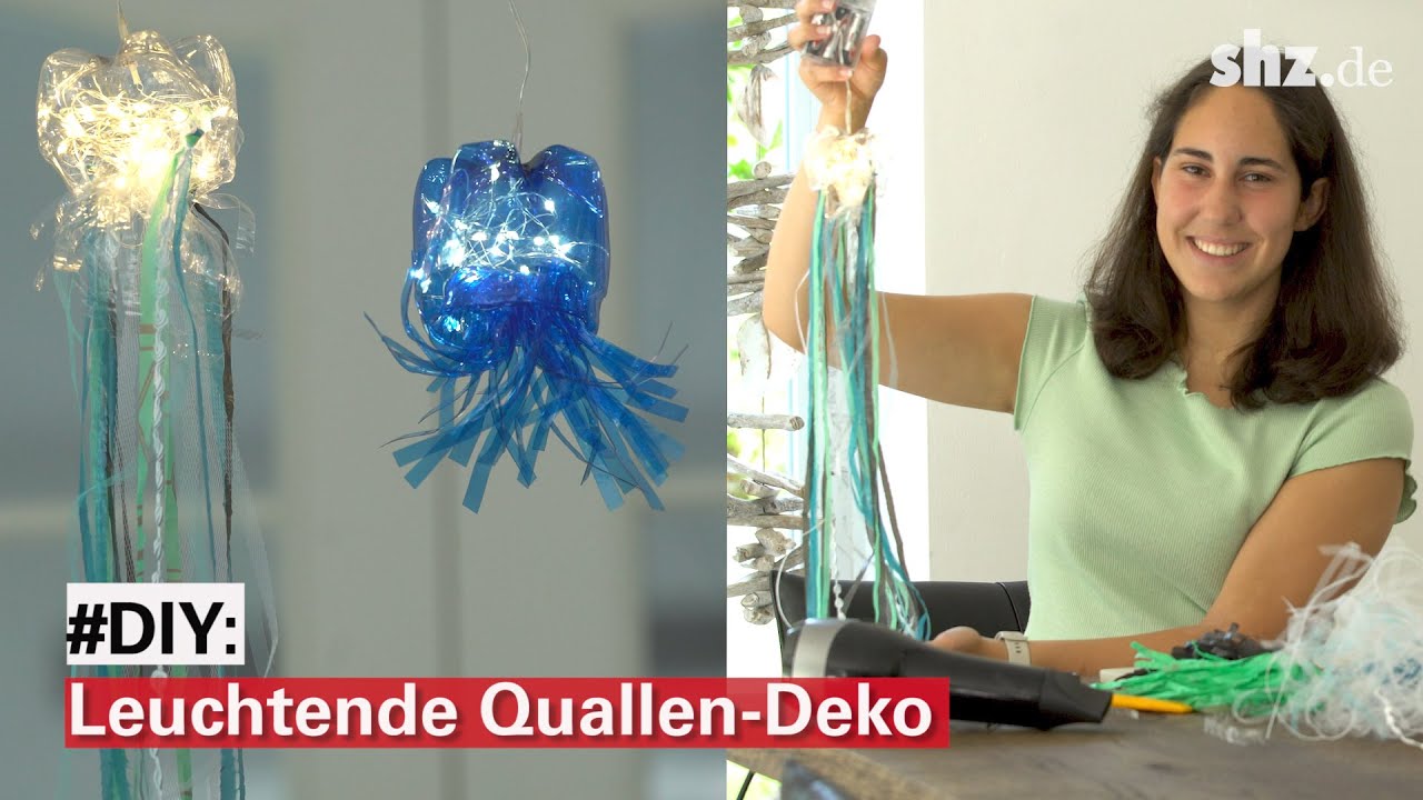 Aus Plastik und Lichterketten: Leuchtende Quallen-Deko zum selber machen -  YouTube