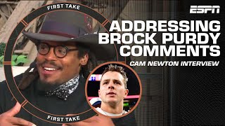 Cam Newton addresses Brock Purdy 'game manager' comments 👀 | First Take