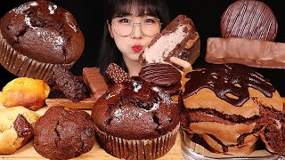 초코크림폭탄카스테라 대왕머핀 쿠키 초코바 초코디저트 먹방🍫Chocolate Bomb! Castella Muffin Cookie Chocolatebar MUKBANG ASMR