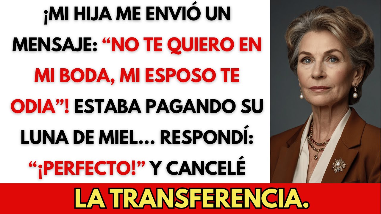 Mi hija me envió un mensaje… “No te quiero en mi boda, mi esposo te odia”… Así que