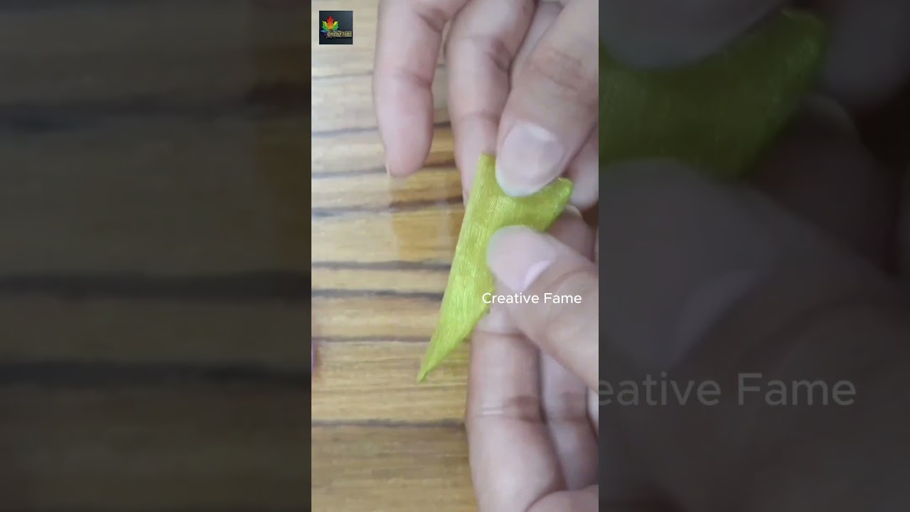 Leaf Making with Organza Ribbon | How to Make Leaves