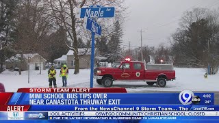 Two injured when school bus rolls over in Canastota