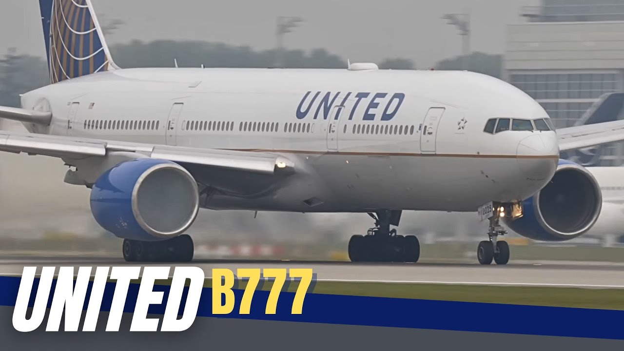INCREDIBLE B777-200 United Airlines Takeoff at Munich Airport MUC