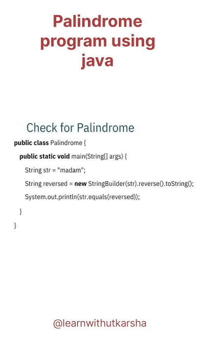 palindrome program using java 🌟😍💯 #youtubeshort #short #shortsviral ...