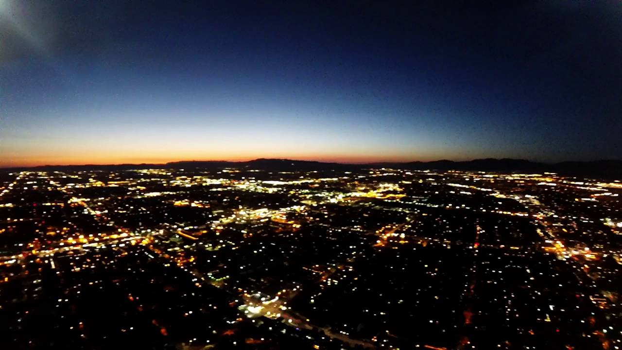 San Fernando Valley night lights - drone view